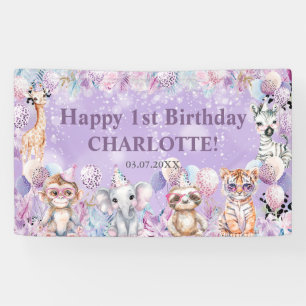 Banderoles Safari Animaux de la Jungle "Wild One" Bienvenue p