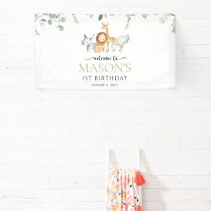 Banderoles Safari Animaux, Jungle, Wild One, Anniversaire Bie