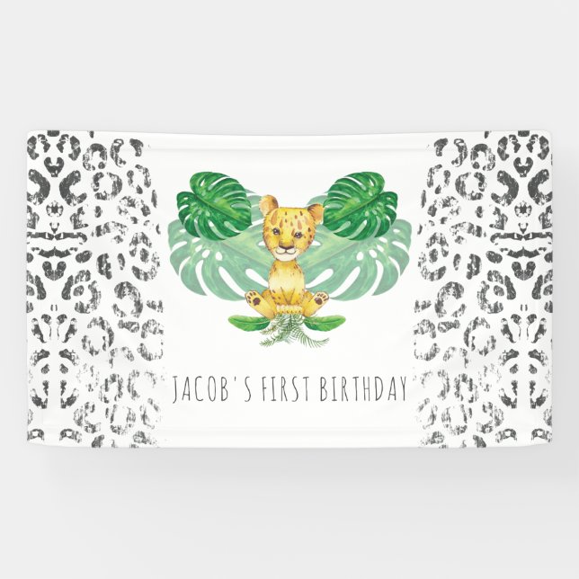 Banderoles Safari Birthday Lion (Horizontal)