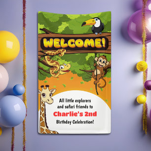 Banderoles Safari Jungle Animaux Jolie fête d'anniversaire Bi
