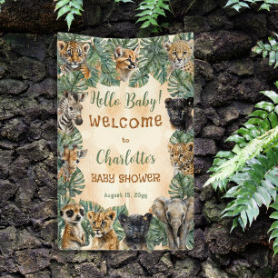 Banderoles Safari Jungle Animaux sauvages Bonjour Baby shower