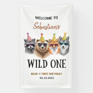 Banderoles Safari Premier Anniversaire - Animaux de la Jungle