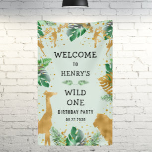 Banderoles Safari Wild One 1ère fête d'anniversaire Bienvenue