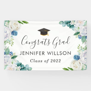 Banderoles Sage Green Blue White Floral Party