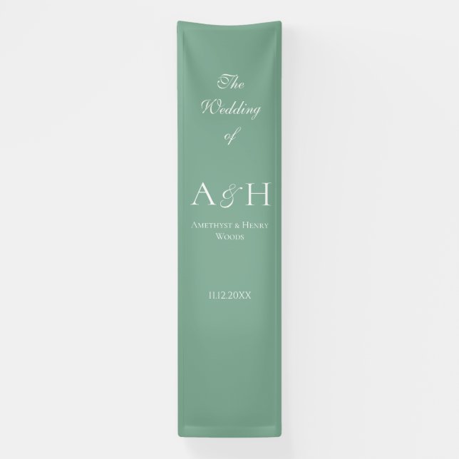 Banderoles Sage Green Fabric Wedding Welcome Banner (Verticale)