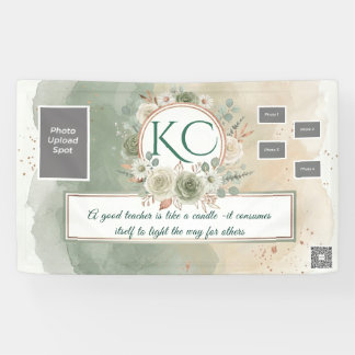 Banderoles Sage Green Teacher Appreciation Photo Banner