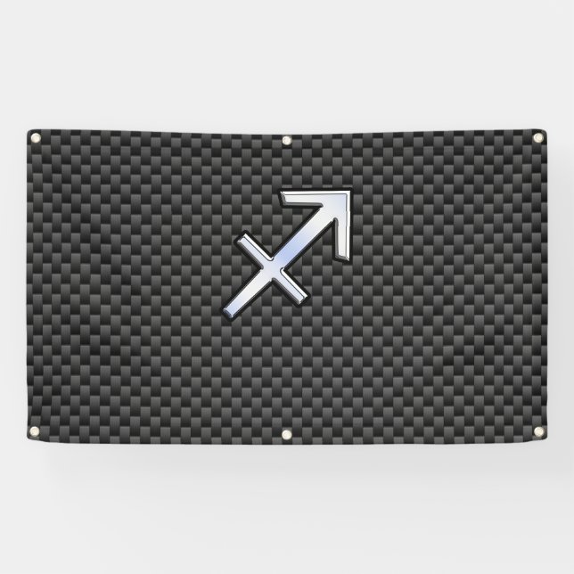 Banderoles Sagittarius Zodiac Sign Carbon Fiber Print (Horizontal)