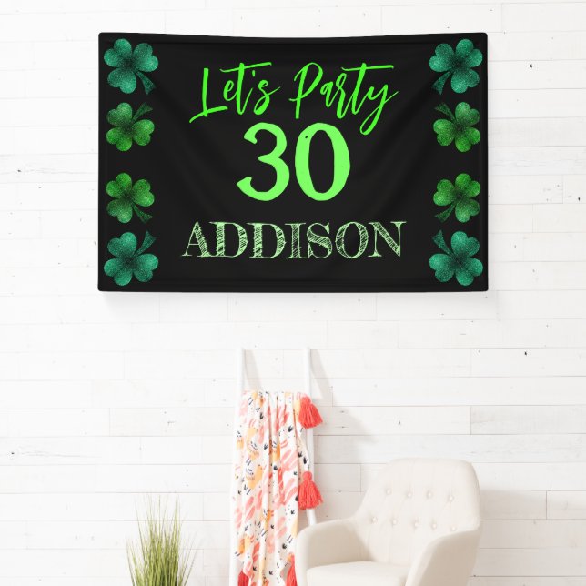 Banderoles Saint Patrick Day Anniversaire Faisons shamrock (Insitu)