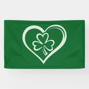 Banderoles Saint Patrick's Day Drôle Shamrock Coeur irlandais