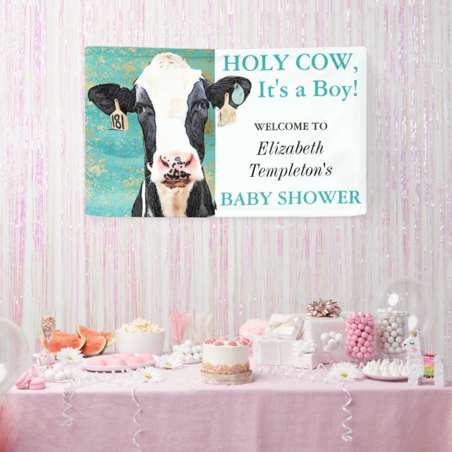 Banderoles Saint Vache C'est un Baby shower garçon Holstein (Fête)