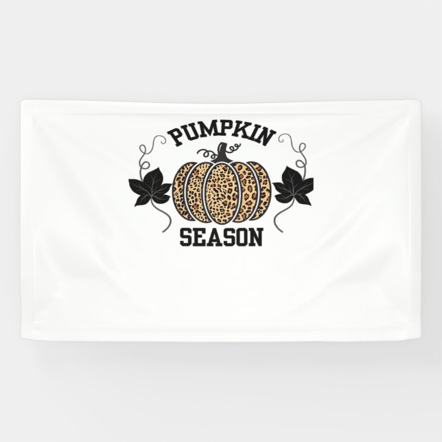 Banderoles Saison citrouille Cheetah Imprimer Citrouille Auto (Horizontal)