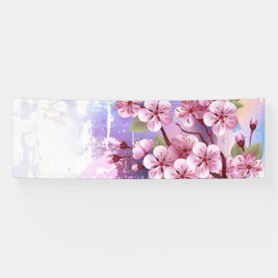 Banderoles Sakura rose sur la peinture Arrière - plan
