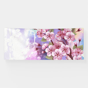 Banderoles Sakura rose sur la peinture Arrière - plan