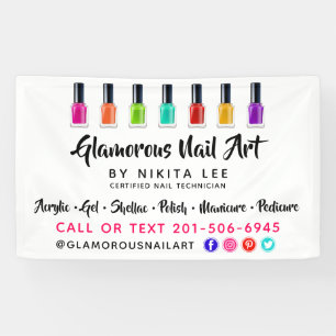 Banderoles Salon d'art polonais sur mesure de Rainbow Nail