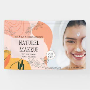 Banderoles salon de beauté coiffure élégante maquilleuse mode