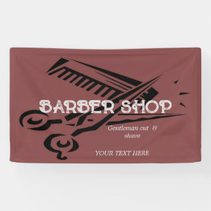 Banderoles salon de coiffure coupe de cheveux moderne ciseaux