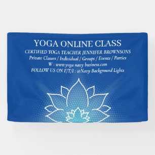Banderoles Salon de méditation bleu marine Yoga Lotus