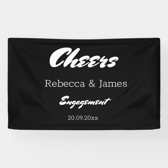 Banderoles Salutation minimaliste Black & White Engagement Pa (Horizontal)