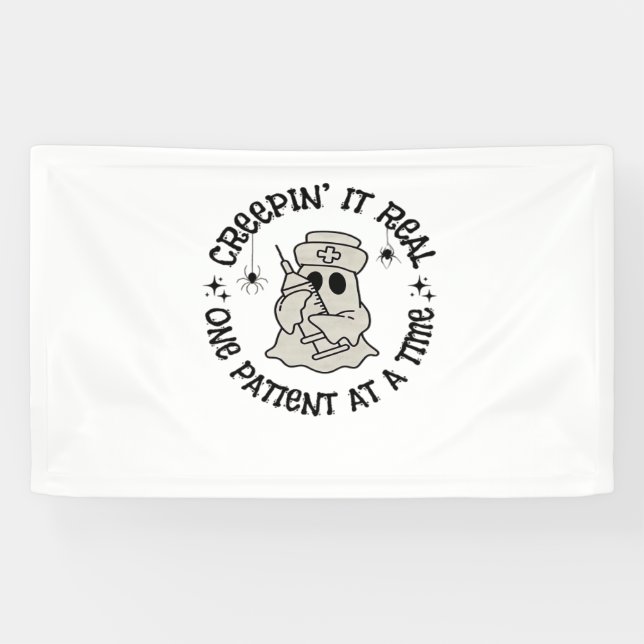 Banderoles Santé Halloween, Le Creeping It Real Un Patient (Horizontal)