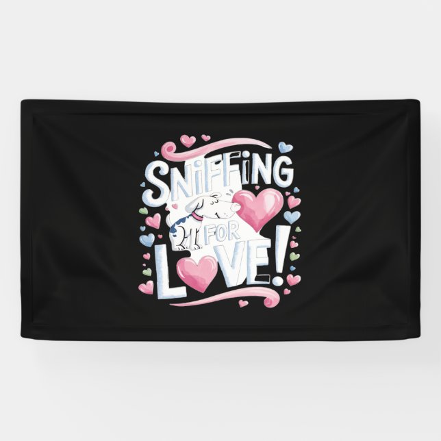 Banderoles Saupoudrer pour l'amour ! Chien (Horizontal)