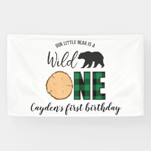 Banderoles Sauvage Ourson vert Buffalo Plaid Premier Annivers