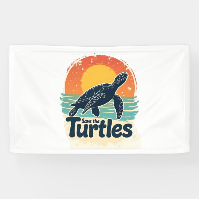Banderoles Sauvez Les Tortues Droits Animaux Tortues Sea Turt (Horizontal)