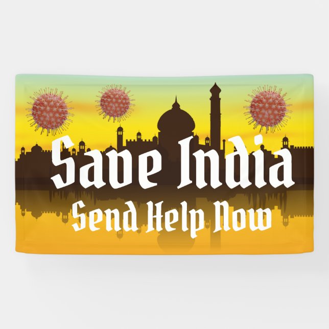 Banderoles Sauvez l'Inde de Covid-19 (Horizontal)
