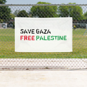 Banderoles Save Gaza Free Palestine noir rouge blanc