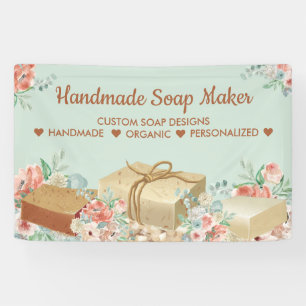 Banderoles Savon artisanal d'aromathérapie à la fleur verte