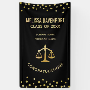 Banderoles Scales d'or du droit de la justice Thème Diplôme