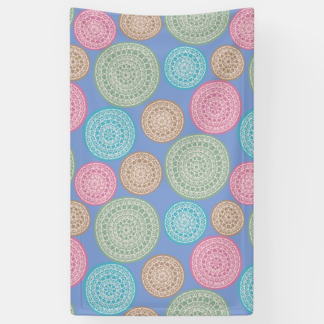 Banderoles Scandinavian Flower Mandalas Pattern 1 (Vertical)