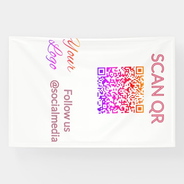 Banderoles Scanner pour afficher le menu restaurant hôtel QR  (Horizontal)
