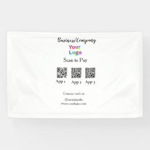 Banderoles Scanner pour payer le logo de l'entreprise code Q 