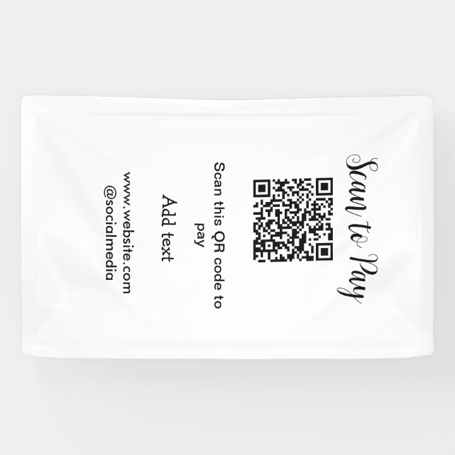 Banderoles Scanner pour payer scanner le code QR ajouter les  (Horizontal)