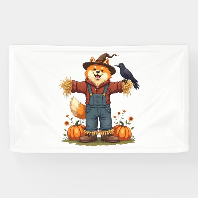 Banderoles Scarecrow Samoyé Dog (Horizontal)