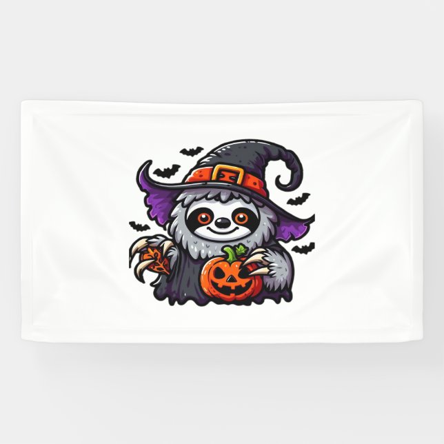 Banderoles Scary Halloween Sloth Witch Costume Casquette Mer  (Horizontal)