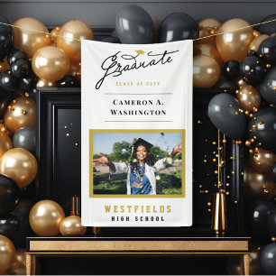 Banderoles Scénario de diplômé élégant pour une photo de fête