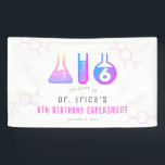 Banderoles Science Experiment Neon Rose Girl Birthday Welcome<br><div class="desc">La bannière de bienvenue de cette "expérience d'anniversaire" cool de la fête d'anniversaire de la science présente un arrière - plan blanc avec des flacons,  et un tube d'essai en rose néon. Personnalisez-vous pour répondre à vos besoins. Vous pouvez trouver des produits correspondants dans mon magasin.</div>