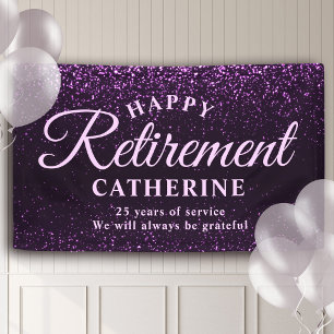 Banderoles Script moderne élégant Purple Parties scintillant