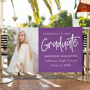 Banderoles Script Préparatoire Violet Photo Graduation