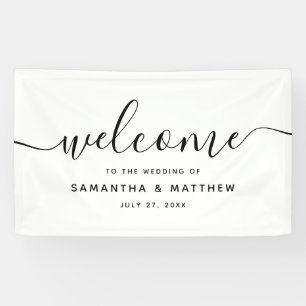 Banderoles Script Simple Minimaliste Bienvenue Au Mariage