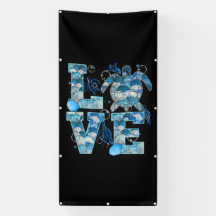 Banderoles Sea Turtle Love Shirt Ocean Beach Amoureux des ani