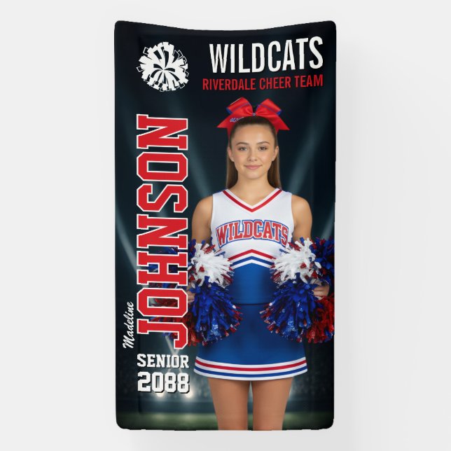 Banderoles Senior Cheer Custom Cheerleading Team Photo (Verticale)