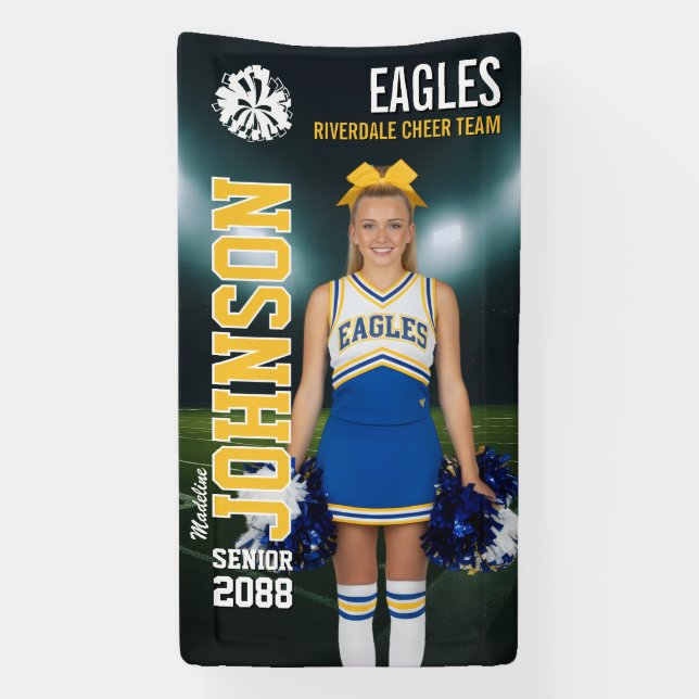 Banderoles Senior Cheerleader Custom Cheer Team Photo (Verticale)