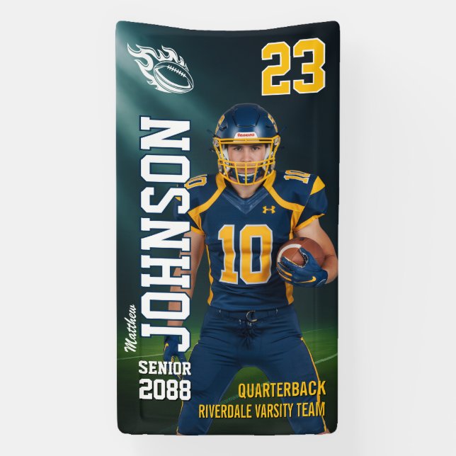 Banderoles Senior Football MVP Player Sports Photo Vertical (Verticale)
