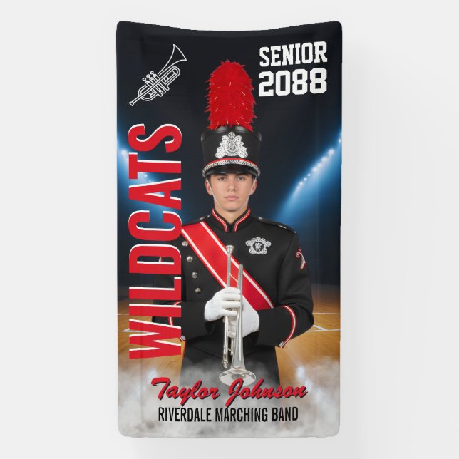 Banderoles Senior Marching Band Trumpet Sports Photo (Verticale)