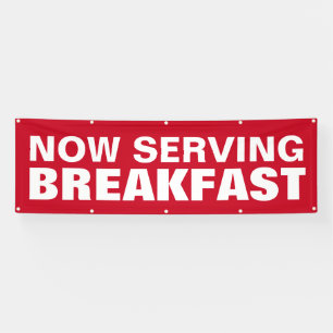 Banderoles Servi Déjeuner Red Bold Business Sign
