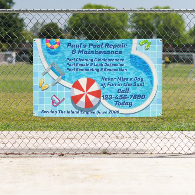 Banderoles Service de réparation du pool de Personnalisers (En situation)