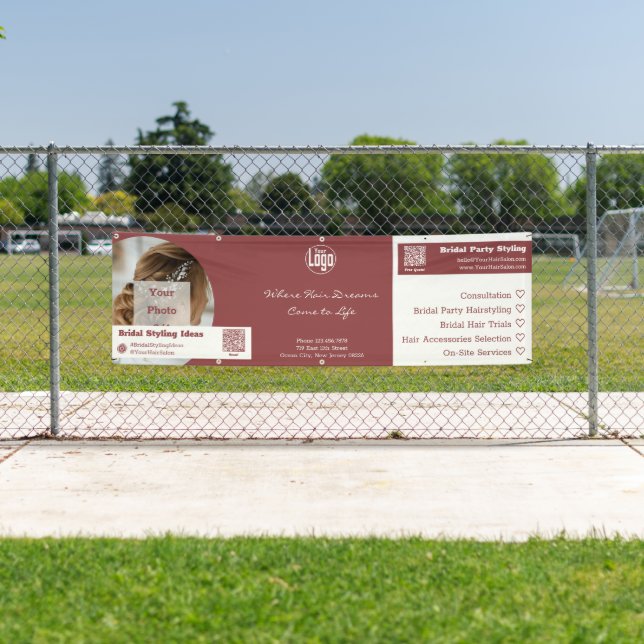 Banderoles Services de coiffure personnalisés pour les mariée (En situation)