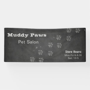 Banderoles Services de toilettage pour chiens sur tableau noi